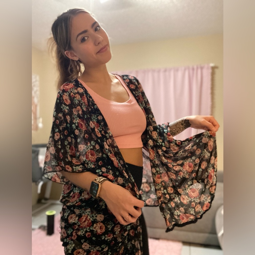 MASON + MACKENZIE sheer floral cardigan